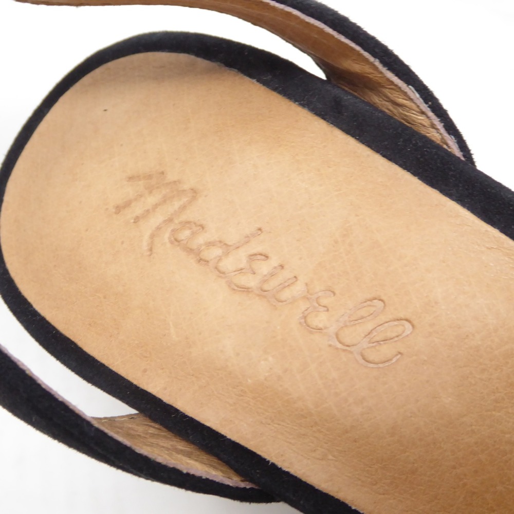 Madewell Rosalie Women Sandals Black Suede Block Heel Ankle Strap 8.5 - Picture 9 of 10